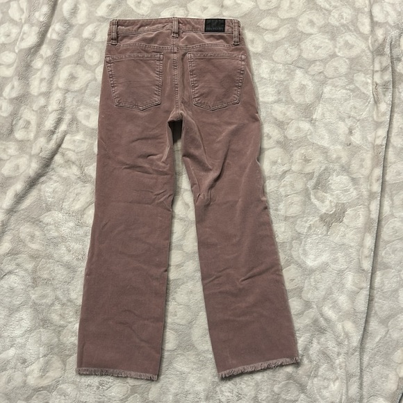American Eagle Hi Rise Crop Flare Corduroy Jeans Dusty Pink Size 00 Short - Picture 8 of 13